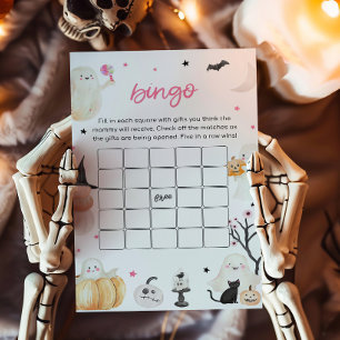 Girl Halloween Little Boo Baby Shower Bingo Game