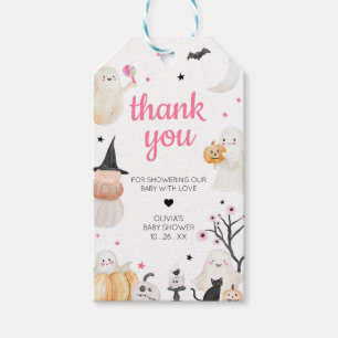 Girl Halloween Little Boo Baby Shower Fevor Tags Geschenkanhänger
