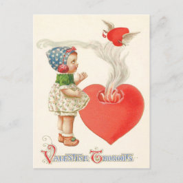 Girl Heart Wings Arrow Fire Postkarte