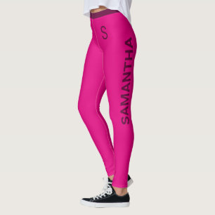Girl-heiße Rosa mit benutzerdefinierbarem Namen un Leggings