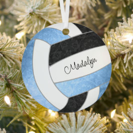 Girl hellblau schwarzer Keepake Geschenke Volleyba Ornament Aus Metall