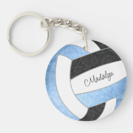 Girl hellblau schwarzer Keepake Geschenke Volleyba Schlüsselanhänger