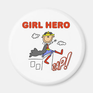 Girl Hero auf dem Dach Magnet