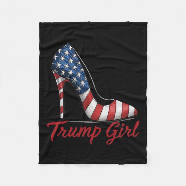 Girl High Heel Stilettos American Flag Trump 2024 Fleecedecke (Vorderseite)