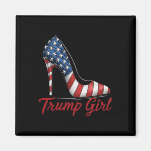 Girl High Heel Stilettos American Flag Trump 2024 Magnet