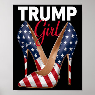 Girl High Heel Stilettos American Flag Trump 2024 Poster