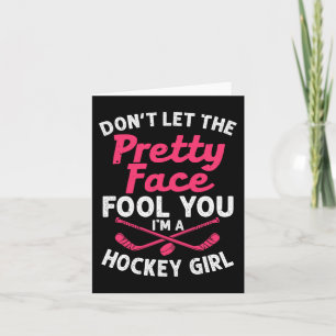 Girl Hockey-Geschenk für Frauen Kinder Eishockeysp Karte