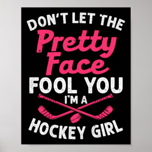Girl Hockey-Geschenk für Frauen Kinder Eishockeysp Poster