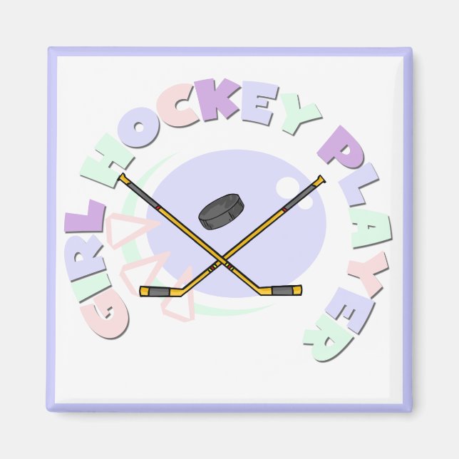 Girl Hockey Player Tshirts und Geschenke Magnet (Vorne)