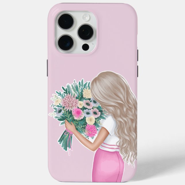Girl Holding Blume Handy Case - Soft & Dreamy (Rückseite)