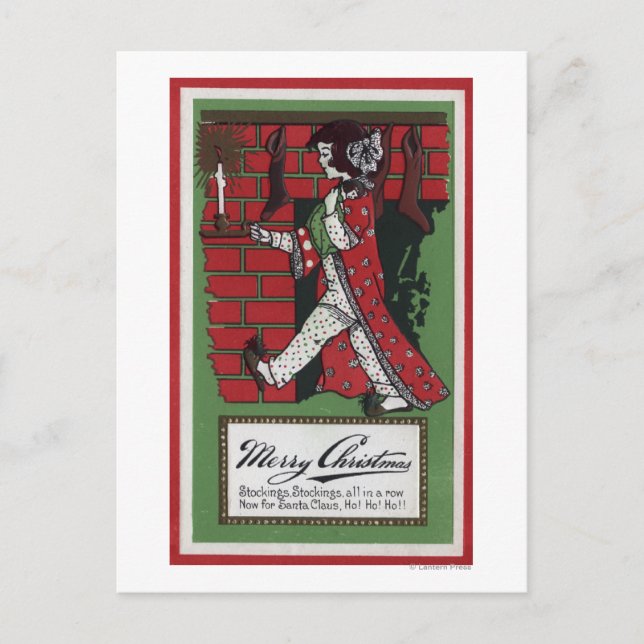 Girl Holding Doll und Candlestick Postkarte (Vorderseite)