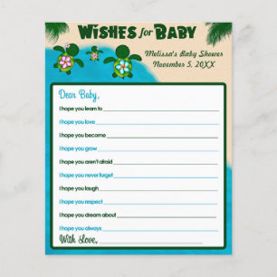 Girl Honu Sea Turtle Wünsche für Baby Dusche Pink