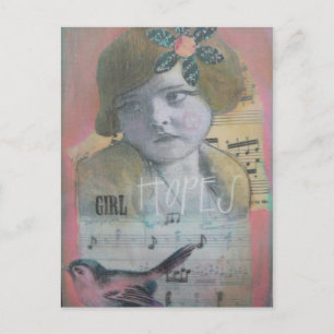 Girl Hopes Postkarte