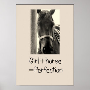 "Girl+Horse=Perfektion" Sepuia Horse Poster