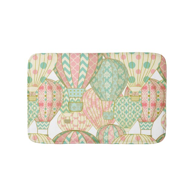 Girl Hot Air Balloons Muster Badematte (Vorderseite)