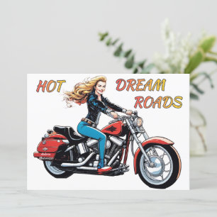 Girl Hot Dream Road Flat Card