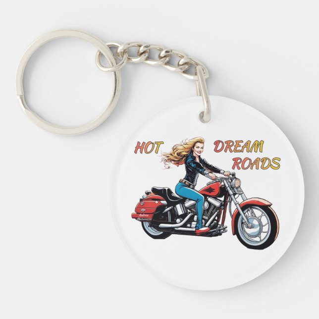 Girl Hot Dream Roads Schlüsselanhänger (Vorderseite)