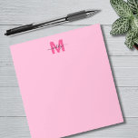 Girl Hot Pink Calligrafy Name Monogram Notizblock<br><div class="desc">Super Girly Pink Monogram Notepad. Dieses bezaubernde Design ist für das ultimative Mädchen gemacht, mit einem hellen und fröhlichen rosa Hintergrund und einem kühnen rosa Anfangsbuchstaben in der oberen Mitte. Darunter fügt ein eleganter schwarzer Schriftzeichen-Name die perfekte weibliche Touch hinzu. Das fröhliche und spielerische Layout macht es zu einem Muss...</div>