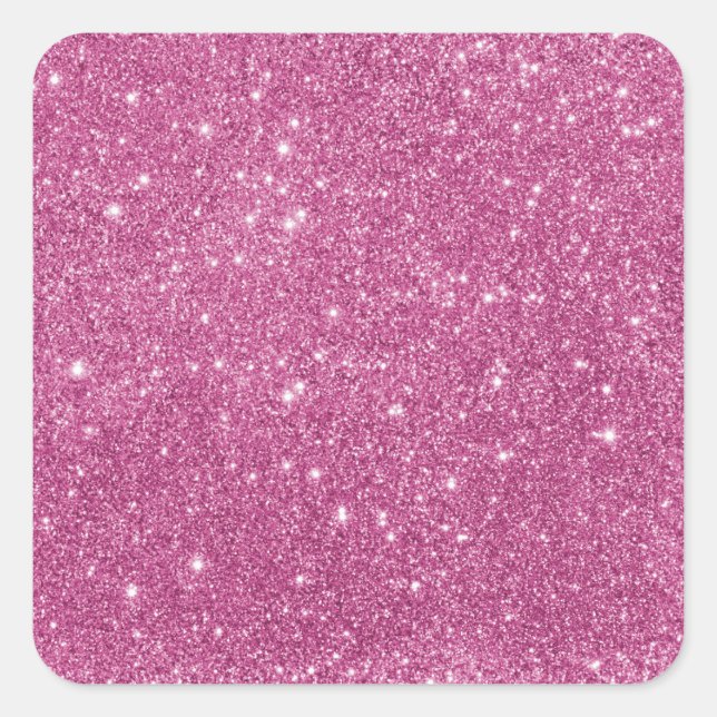 Girl Hot Pink Glitzer Classic Square Sticker (Vorderseite)