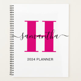 Girl Hot Pink Monogram Planer