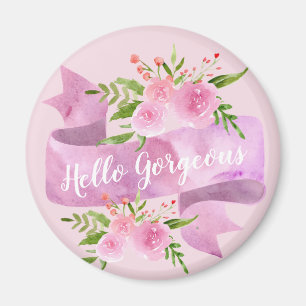 Girl Hübsch Chic Floral Blush Pink Hallo wundersch Magnet