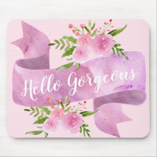 Girl Hübsch Chic Floral Blush Rosa Hallo wundersc Mousepad