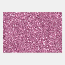 Girl Hübsch Pink Glitzy Glitzer Sparkle Geschenkpapier Set