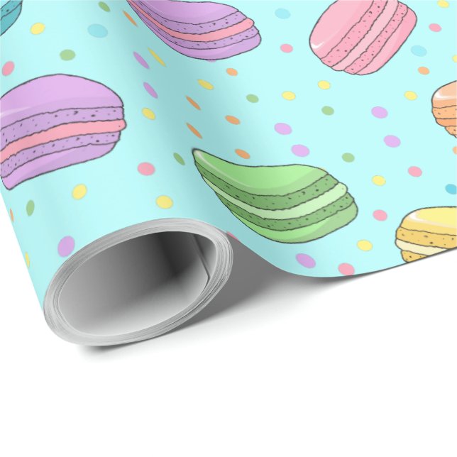 Girl Hübscher Macaron Cookie Patissier Geschenkpapier (Rolleneckpunkt)