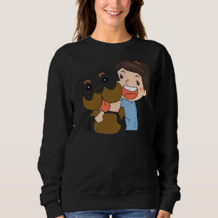 Girl Hugging A Rottweiler Sweatshirt