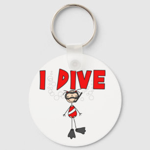 Girl I Dive T - Shirt und Geschenke Schlüsselanhänger