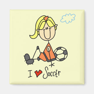 Girl I Liebe Fußball T - Shirt und Geschenke Magnet