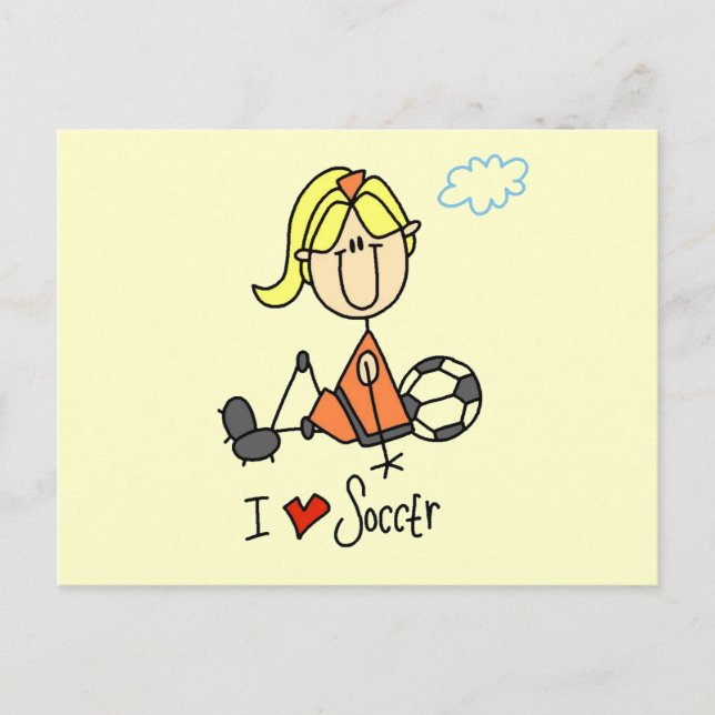 Girl I Liebe Fußball T - Shirt und Geschenke Postkarte (Vorderseite)