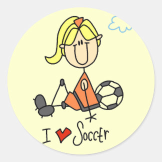 Girl I Liebe Fußball T - Shirt und Geschenke Runder Aufkleber
