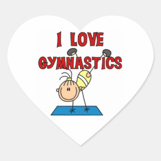 Girl I Liebe Gymnastik Herz-Aufkleber