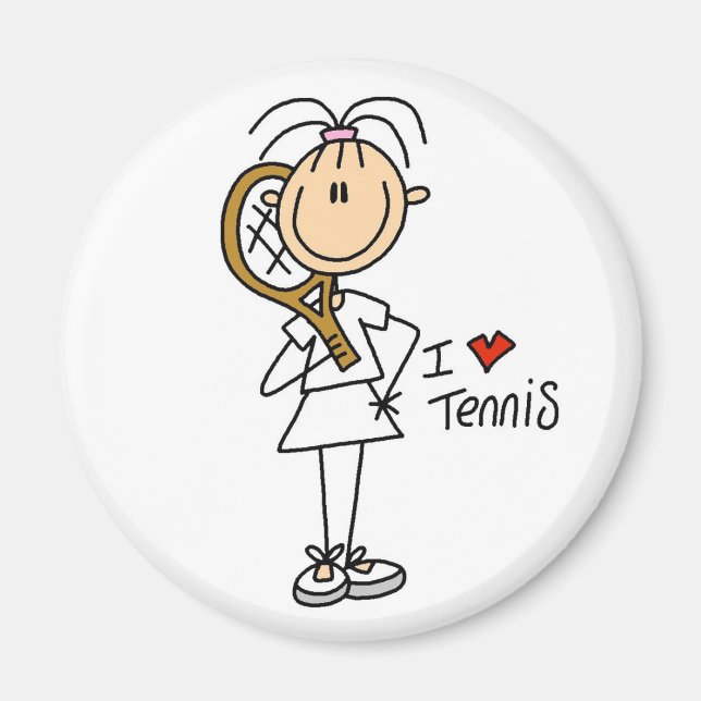 Girl I Liebe Tennis Magnet (Vorne)