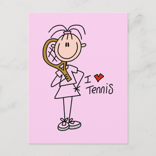 Girl I Liebe Tennis Tshirts und Geschenke Postkarte (Vorderseite)