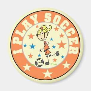 Girl I Play Soccer T - Shirt und Geschenke Magnet