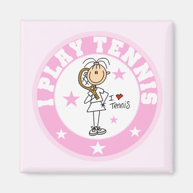 Girl I Play Tennis Tshirts und Geschenke Magnet (Vorne)