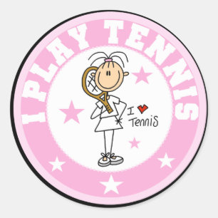 Girl I Play Tennis Tshirts und Geschenke Runder Aufkleber