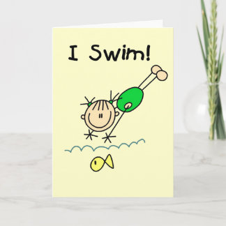 Girl I Swim T - Shirt und Geschenke Karte