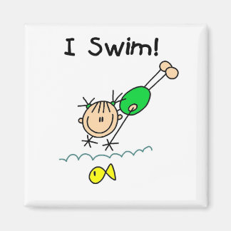 Girl I Swim T - Shirt und Geschenke Magnet