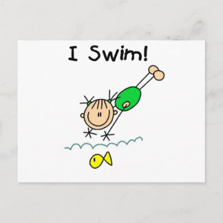 Girl I Swim T - Shirt und Geschenke Postkarte