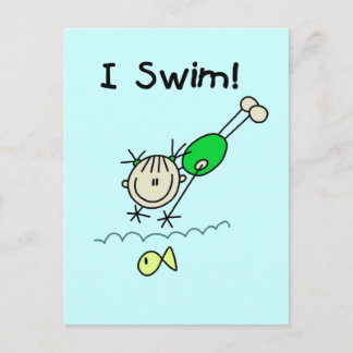 Girl I Swim T - Shirt und Geschenke Postkarte