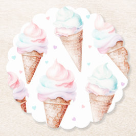 Girl Ice Creme Geburtstagsparty Untersetzer