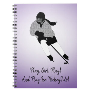 Girl Ice Hockey Player Notizblock