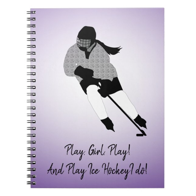 Girl Ice Hockey Player Notizblock (Vorderseite)