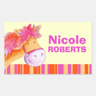 Girl id full name lila orange pony Sticker