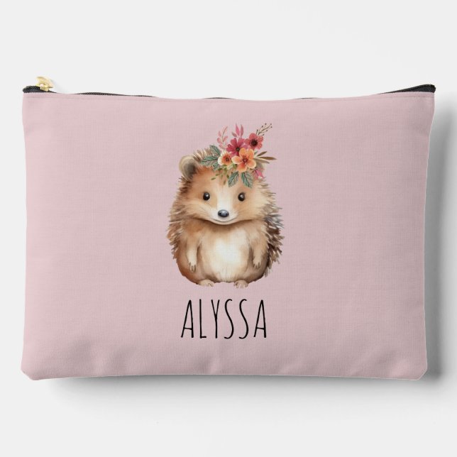 Girl-Igel, Custom Pencil Case oder Zubehörtasche (Vorderseite)