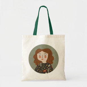 Girl-Illustration Tragetasche