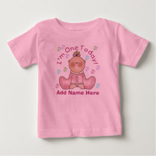 GIrl I'm One Today Personalisiert Birthday Tshirt